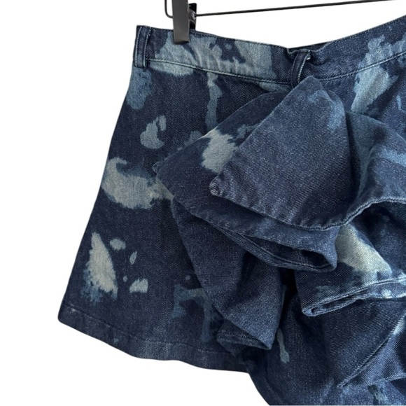 Oríré Bubi Denim Ruffle Mini Skirt Unique 6 Sustainable Nigerian African - Picture 6 of 9